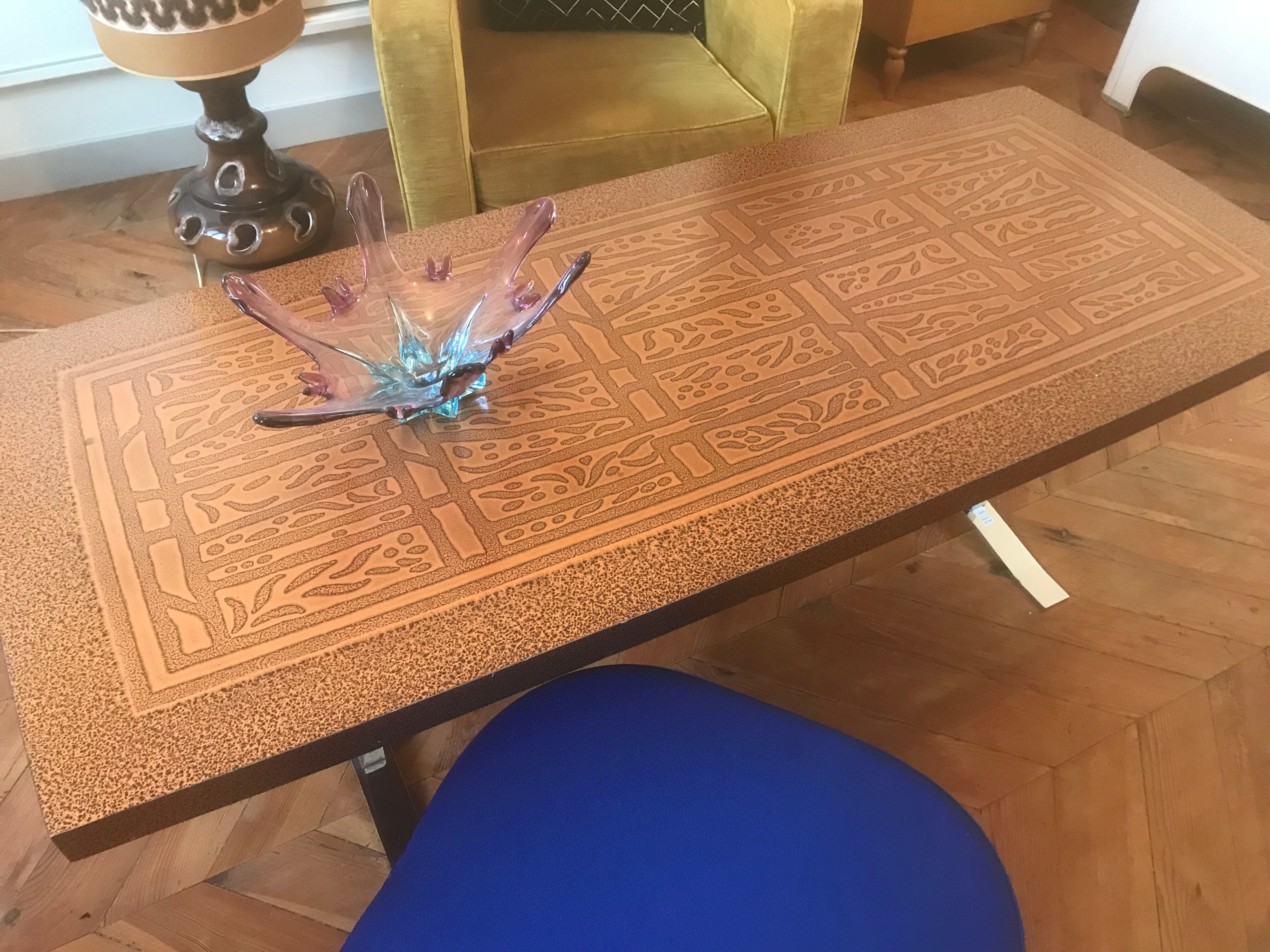 Coffee table style Bernard Rohne vintage 1980