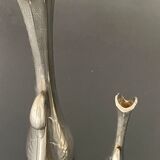 2 silver metal soliflores