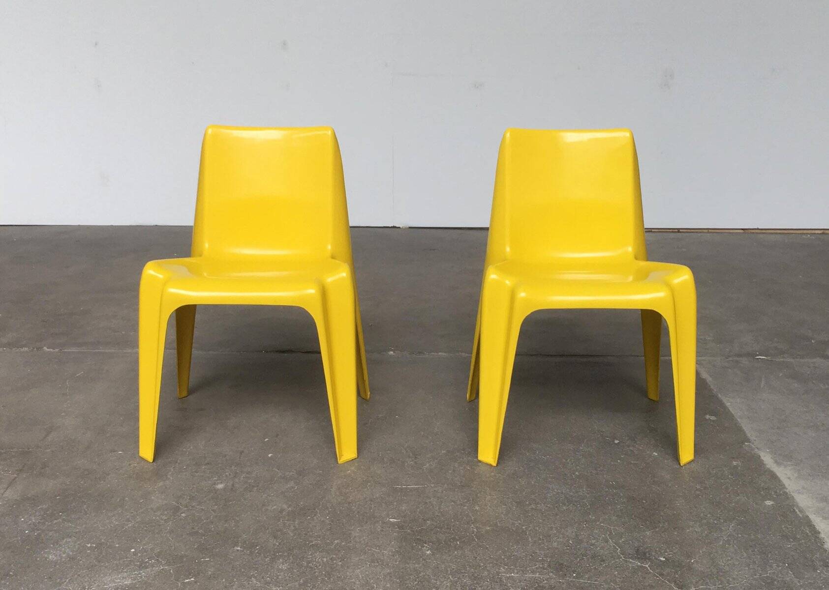 Set of stackable plastic chairs BA 1171 by Helmut Bätzner for Bofinger, 1960s.