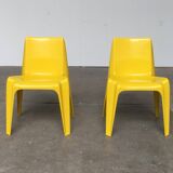 Set of stackable plastic chairs BA 1171 by Helmut Bätzner for Bofinger, 1960s.