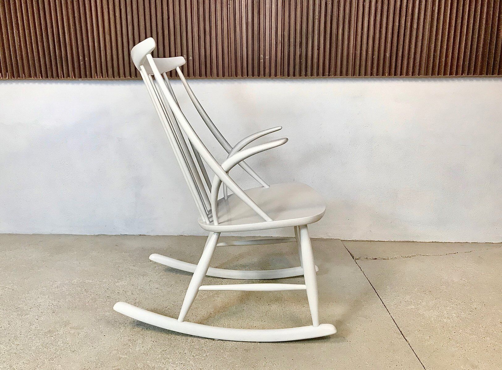 Wooden Rocking chair by Illum Wikkelsø for Niels Eilersen, Denmark 1950s
