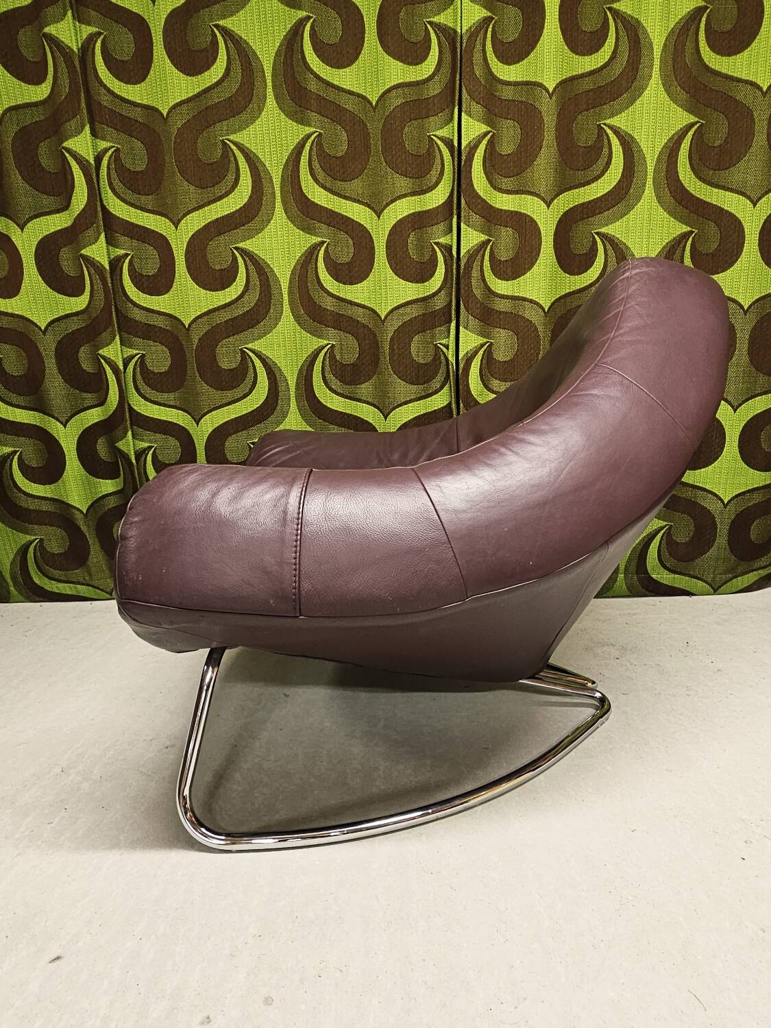Chili leather armchair with ottoman by Paul Falkenberg