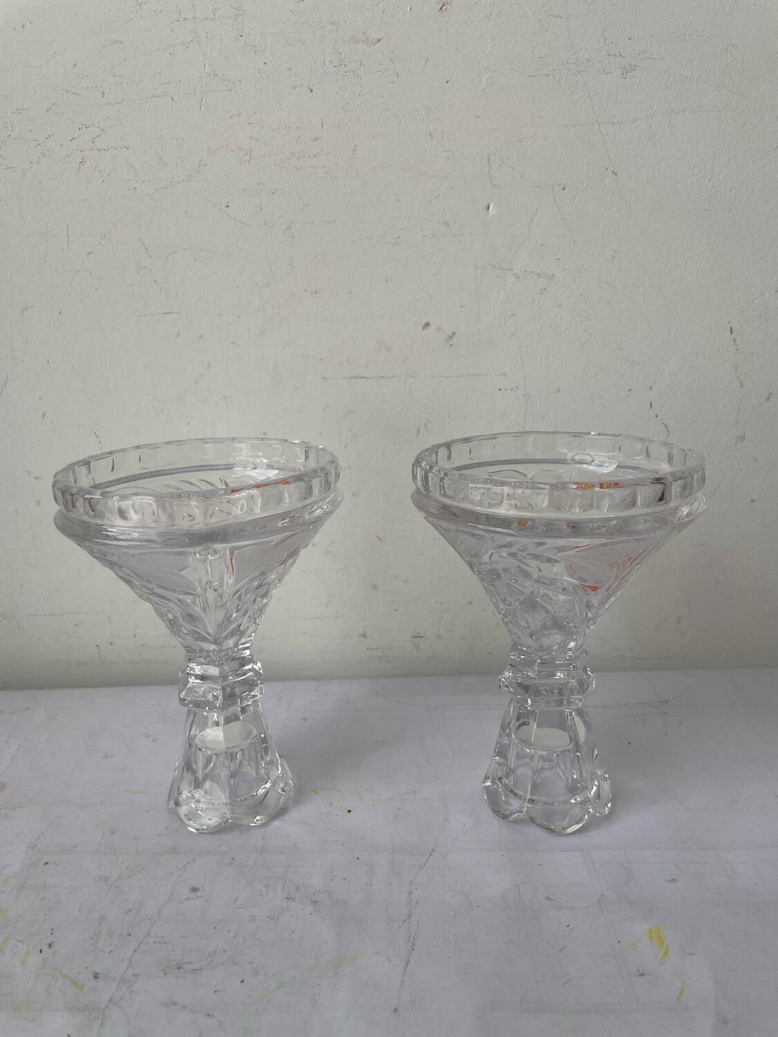 Paire de bougeoirs cristal