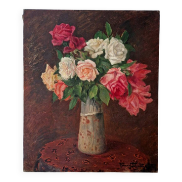 Ferdinand Schultz-Wettel (1872-1957) - Huile sur toile - Bouquet de fleurs