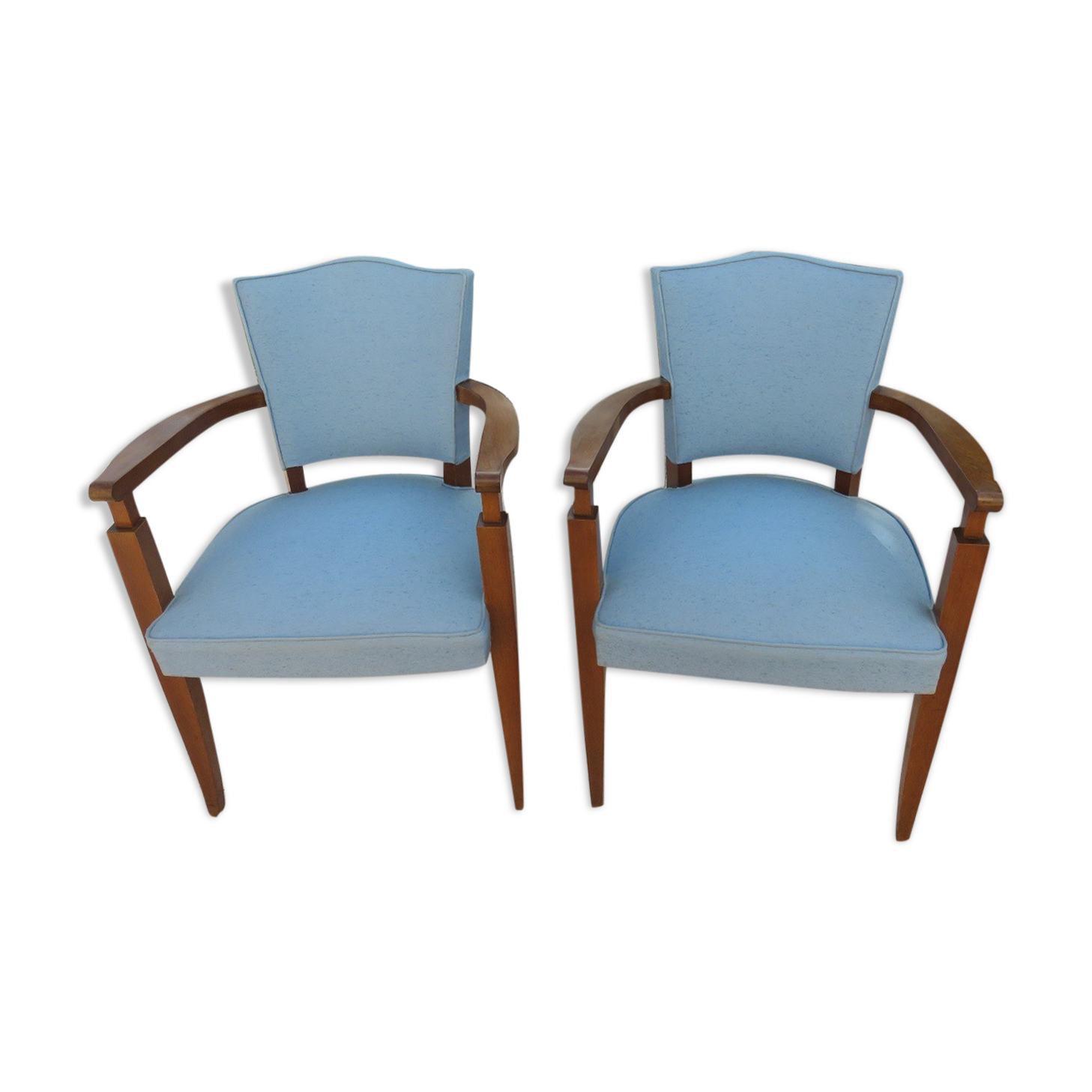 Pair of teak Art Deco armchairs