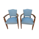 Pair of teak Art Deco armchairs