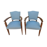 Pair of teak Art Deco armchairs