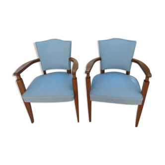 Paire de fauteuils en teck art déco