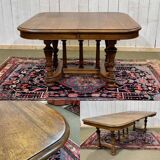 Henri II walnut table from the early 20th century with extensions.