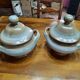 Pair of vintage Longchamp glazed ceramic soup tureens, 1970s.