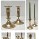 Pair of solid scandinavian danish handmade brass candle holders vintage