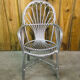 Fauteuil rotin & osier bras courbés