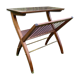 Magazine rack with wooden and gilded brass tablet