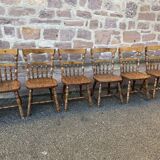 6 chaises windsor restaurant style Western taverne vintage 1980s