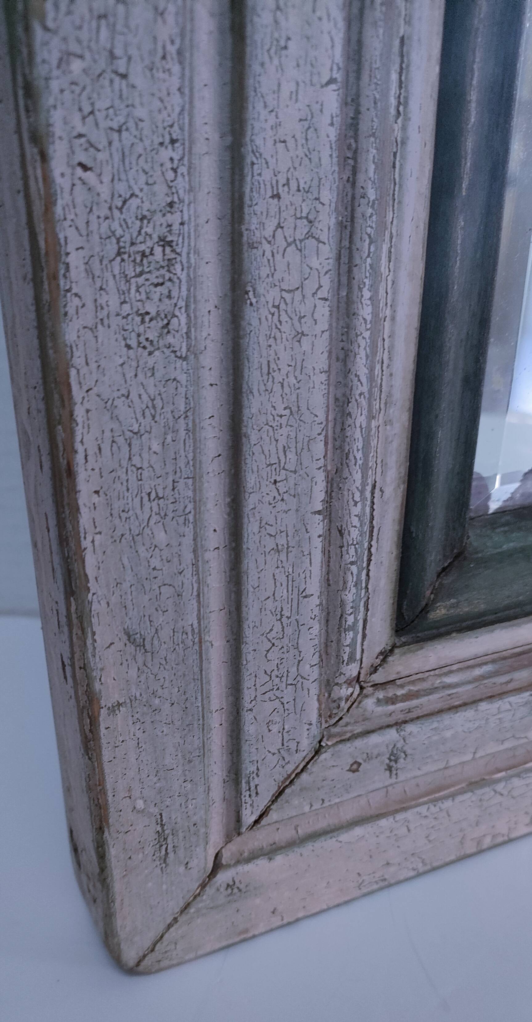 Beveled mirror patinated wood early 20th century