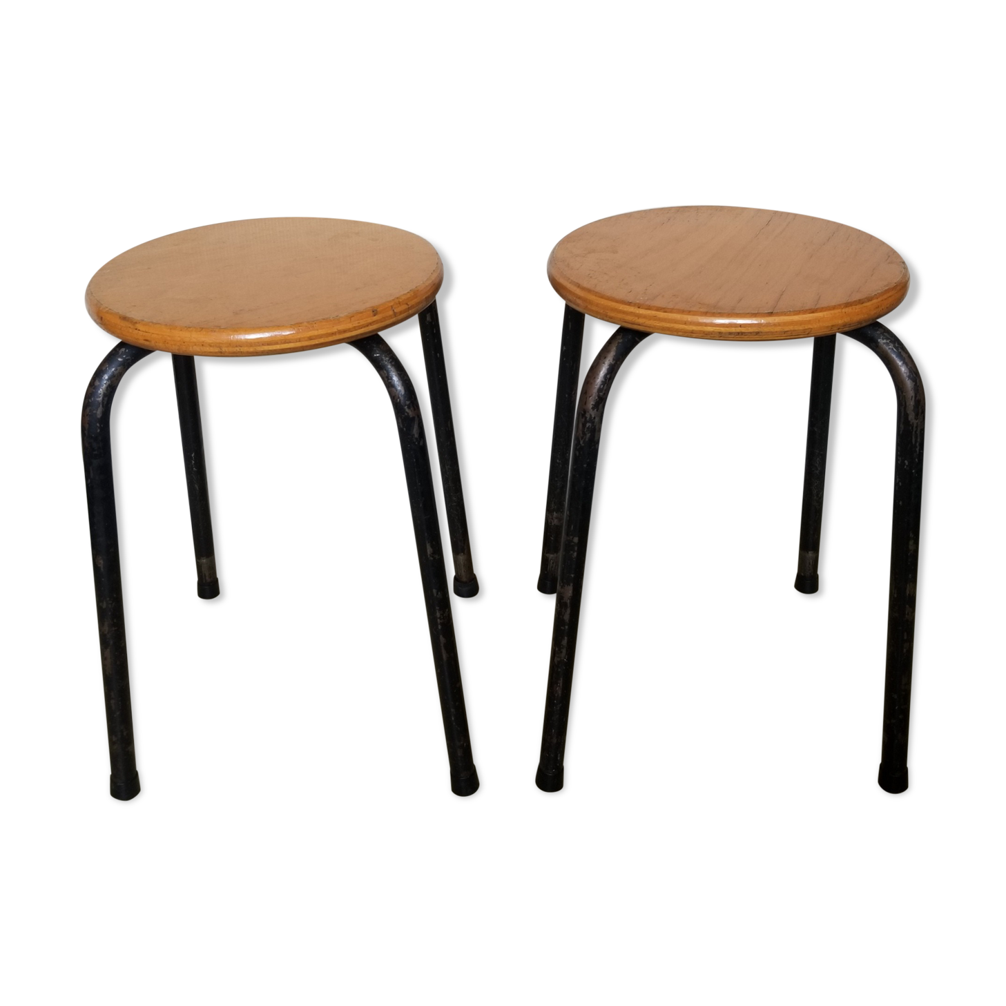 Pair of stackable vintage stocking stools - 50s