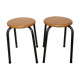 Pair of stackable vintage stocking stools - 50s