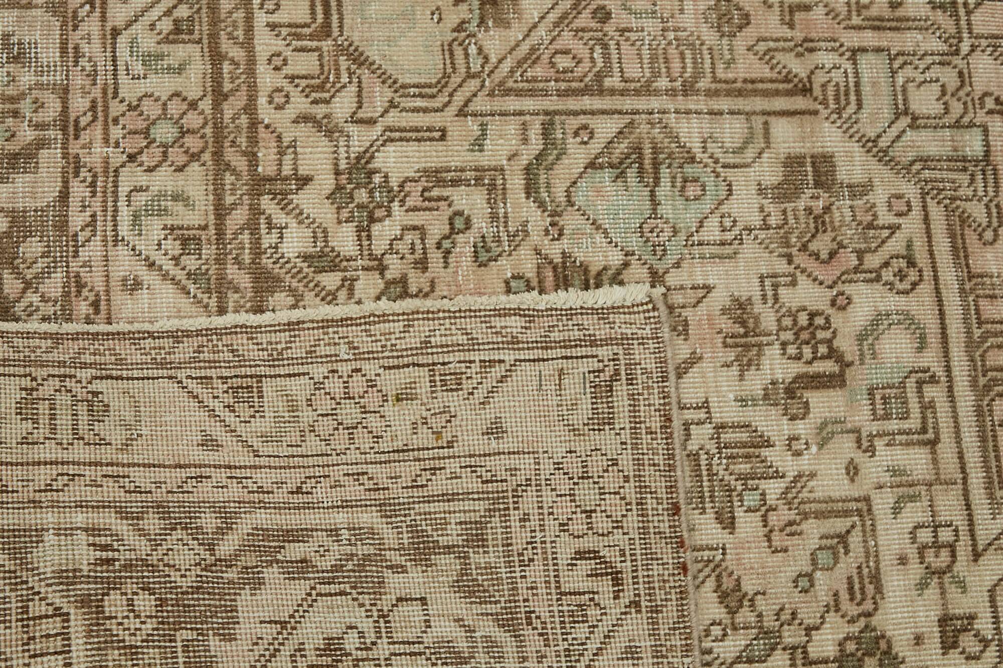 Handmade Turkish Wool Carpet 1980s 293 cm x 386 cm Beige