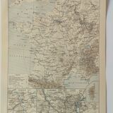 Old engraving • Map of France from La Défense • Original and vintage poster from 1909