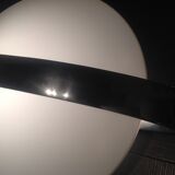 Circular frosted glass wall lamp and aluminum headband by Vetri Murano, vintage 70s-80s