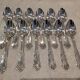 12 silver-plated metal soup spoons by the silversmith Boulenger LXV, half-rich.