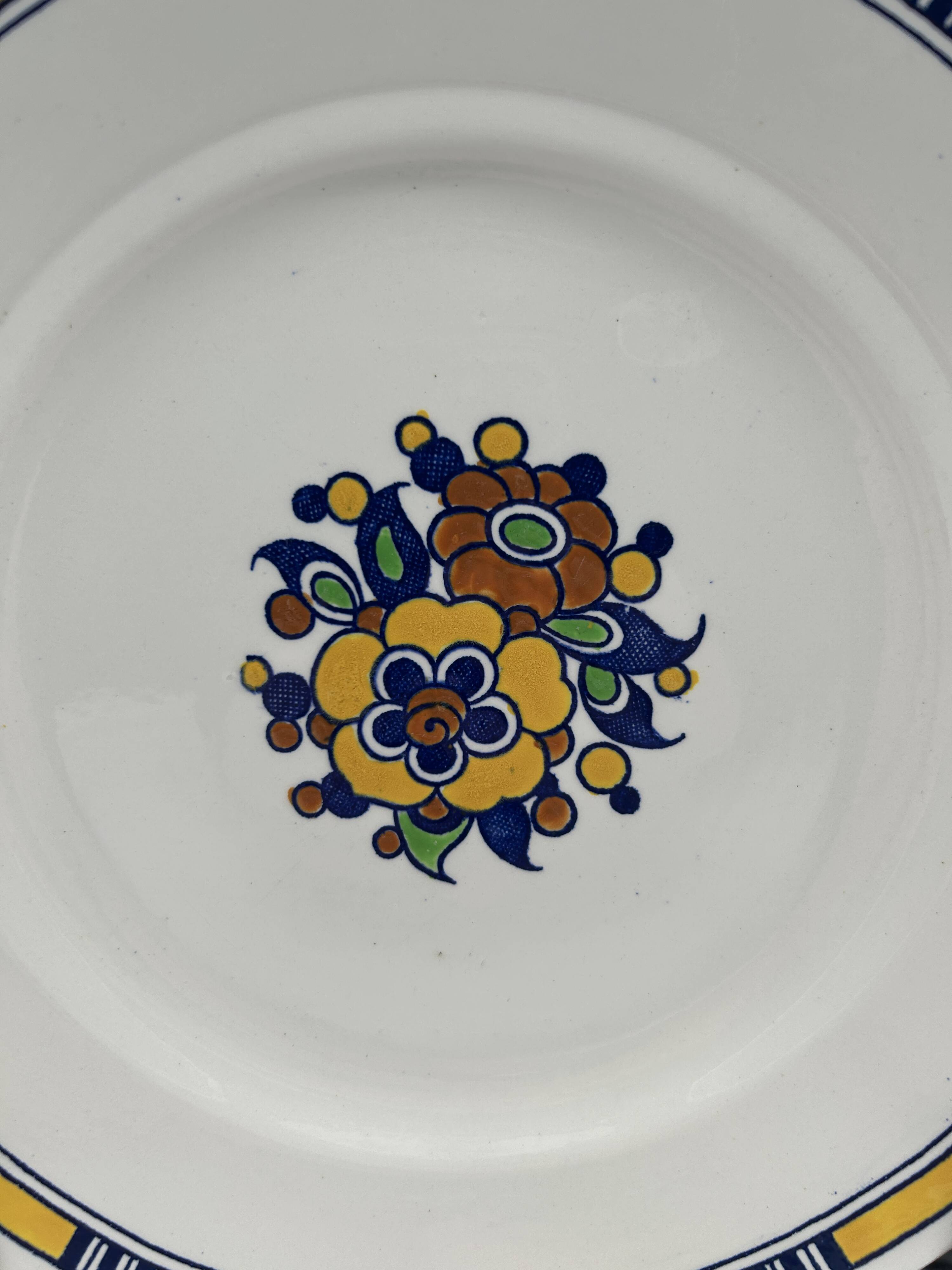 Plat à tarte art deco - boch freres - d1049