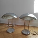 Paire de lampes champignon design Robert Sonneman 1989