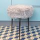Vintage gray moumoute tripod stool