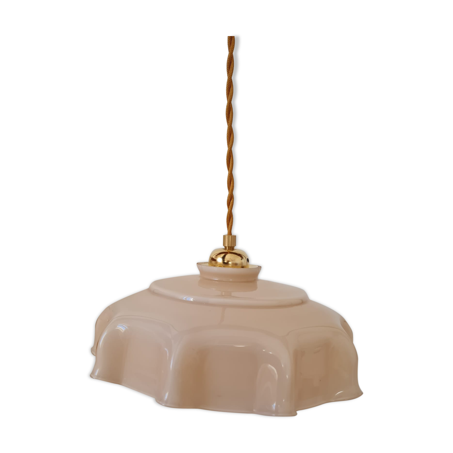 Pastel pink opaline pendant lamp