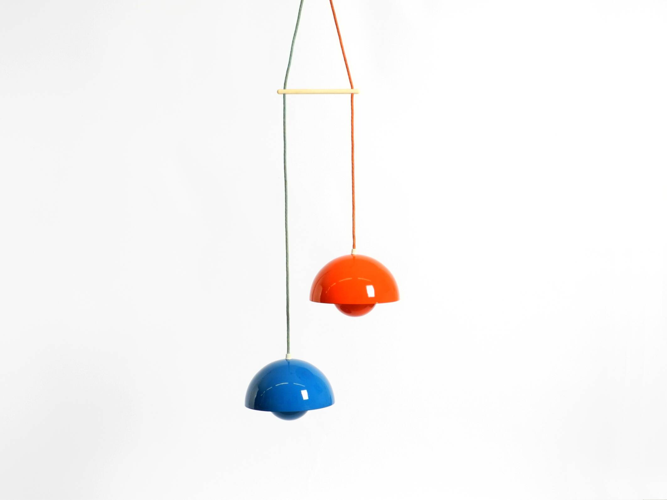 enamelled double shade Flower Pot pendant lamp by Verner Panton for Poulsen
