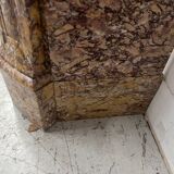 Louis XV style fireplace, Pompadour model, speckled breccia marble, 19th century