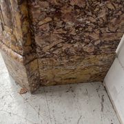 Louis XV style fireplace, Pompadour model, speckled breccia marble, 19th century