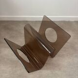 Michel Dumas smoked plexiglass magazine rack