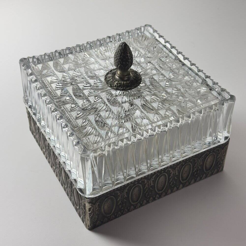 Vintage Crystal Ceiling Lamp, Italy, 1960s