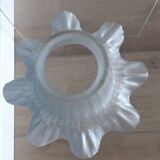 Pair of Art Nouveau 1900 frosted glass ceiling lights and their base