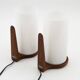 Uno & Östen Kristiansson 2 teak wall lights for Luxus Sweden 1960