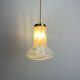 Suspension in cloudy and transparent white glass, Italian, 1960.