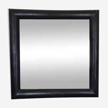 Square leather mirror