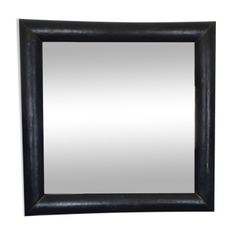 Square leather mirror