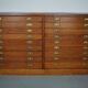 English Pitch Pine Apothecary Cabinet / Plan Chest, Early 20th Century