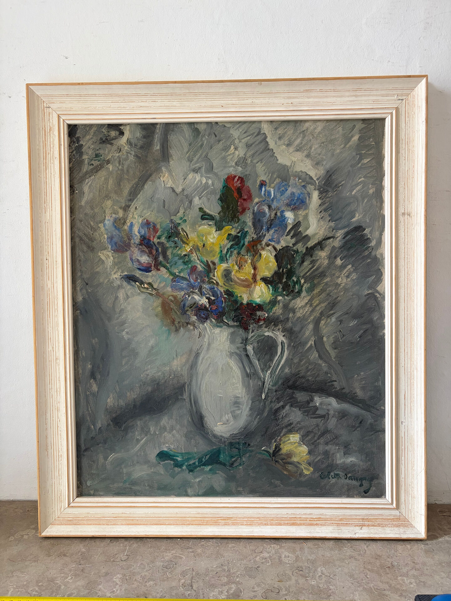 Autumn bouquet, oil on panel signed