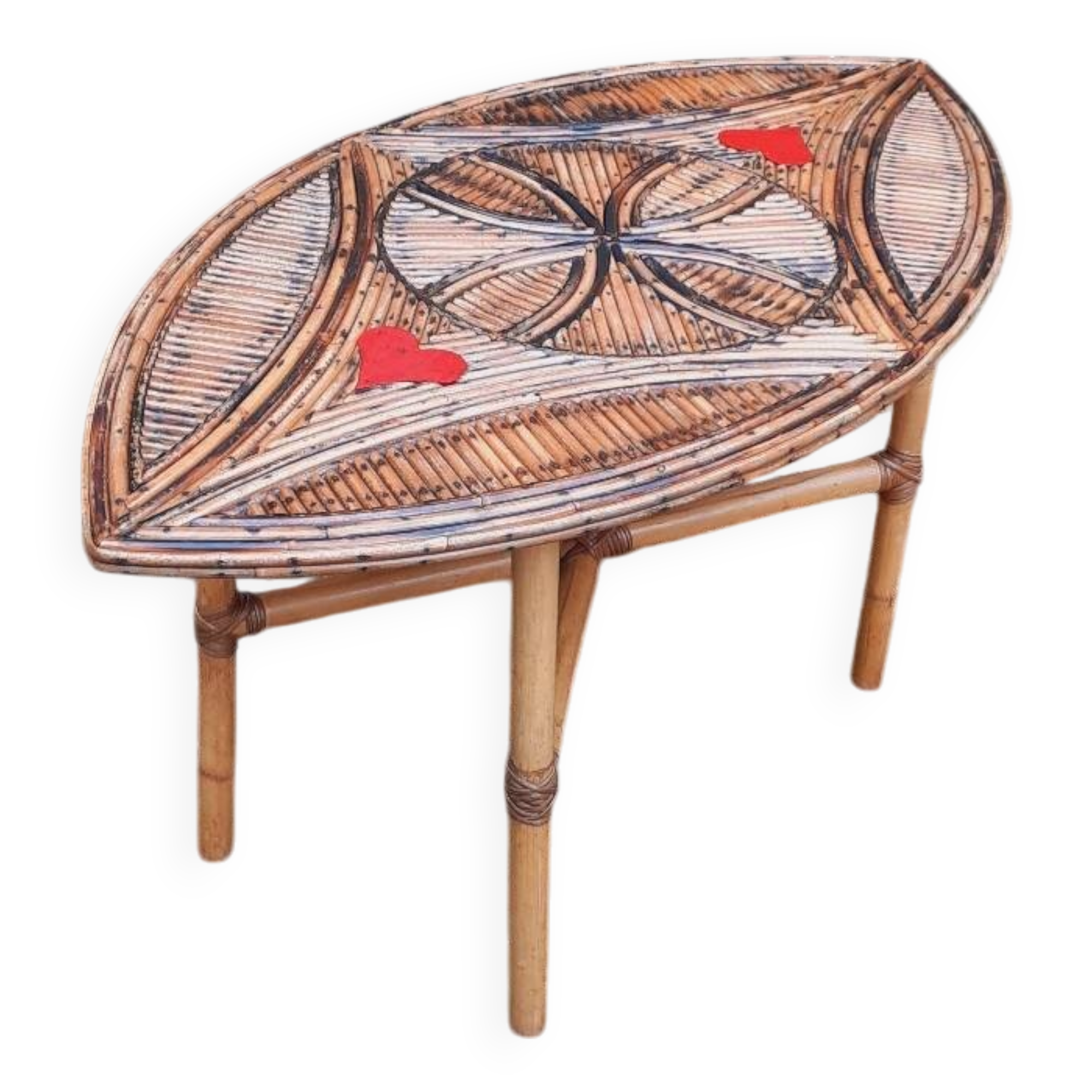 1960s rattan coffee table