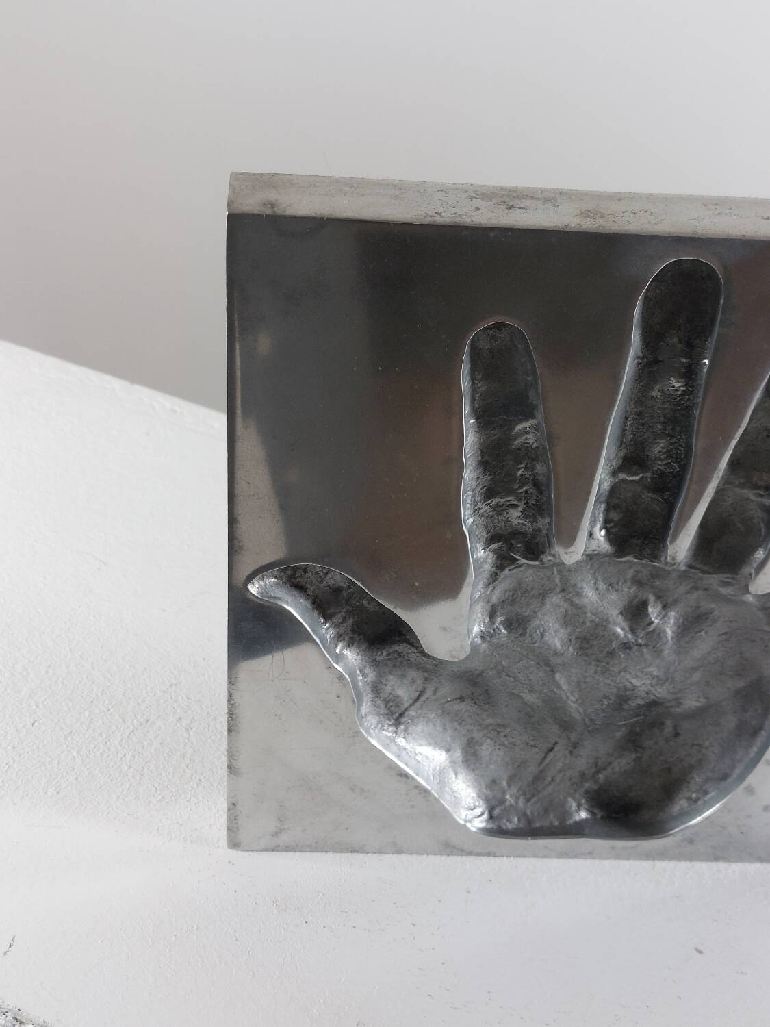 Aluminium sculpture of the protophotographic artwork by Ron Adzak.