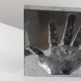 Aluminium sculpture of the protophotographic artwork by Ron Adzak.