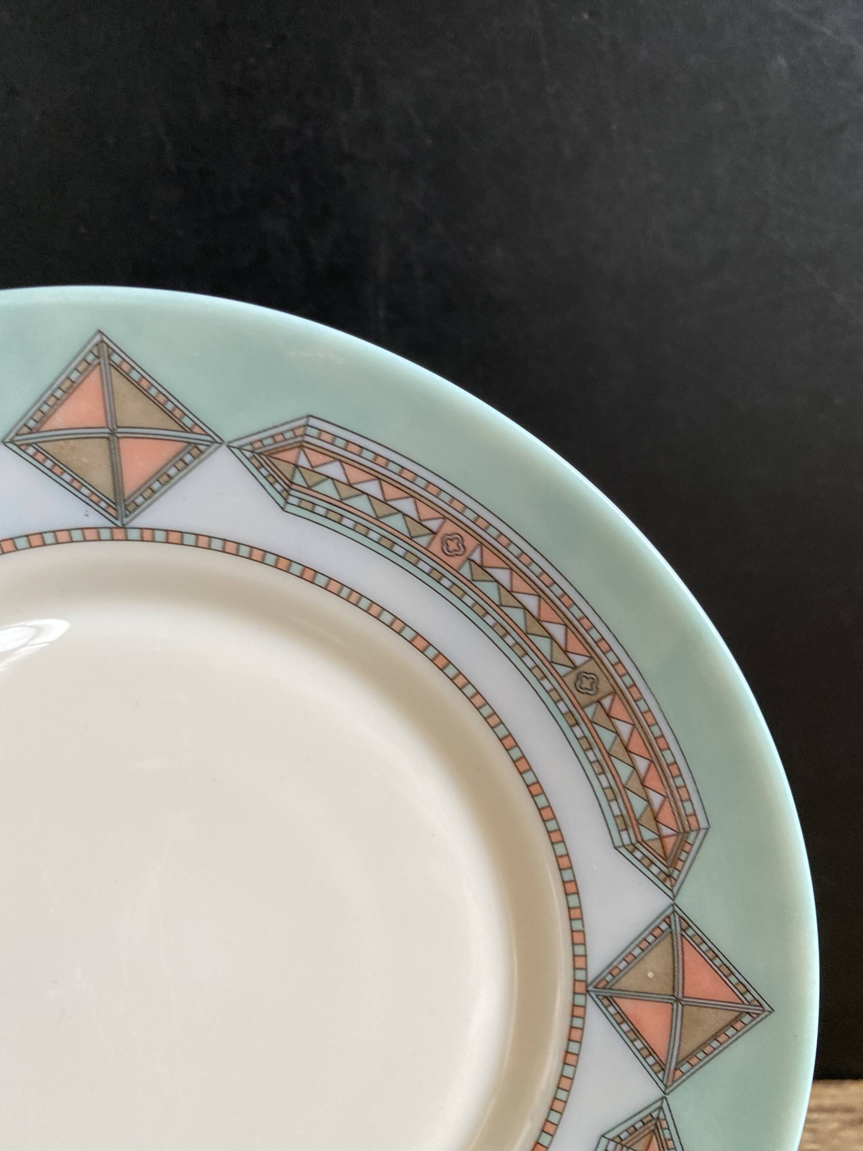 Set of 6 dessert plates Arcopal France – Aztec Vintage 90s model