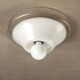 Vintage ceiling light in white and clear glass, Italian design from the 1970s.
