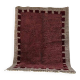 Tapis tissé à la main 150x250 cm, laine, bordeaux, gris, beige, Maroc