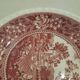 Old earthenware dessert plate, red country-style decoration by Villeroy and Boch.