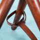 Scandinavian bohemian leather stool, Danish teak stool.