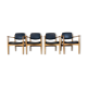 4 Danish design dining chairs from the 60s and 70s, oak, Denmark.